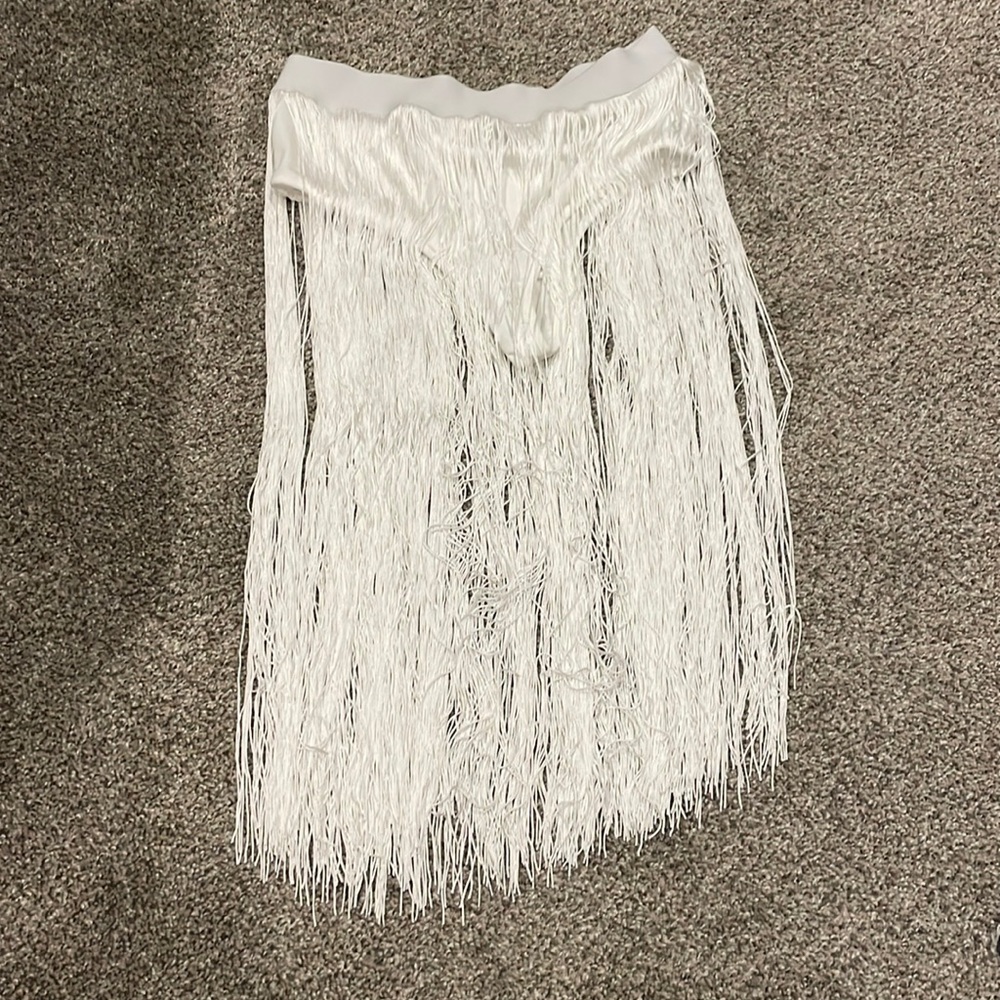 White Festival Fringe Skirt